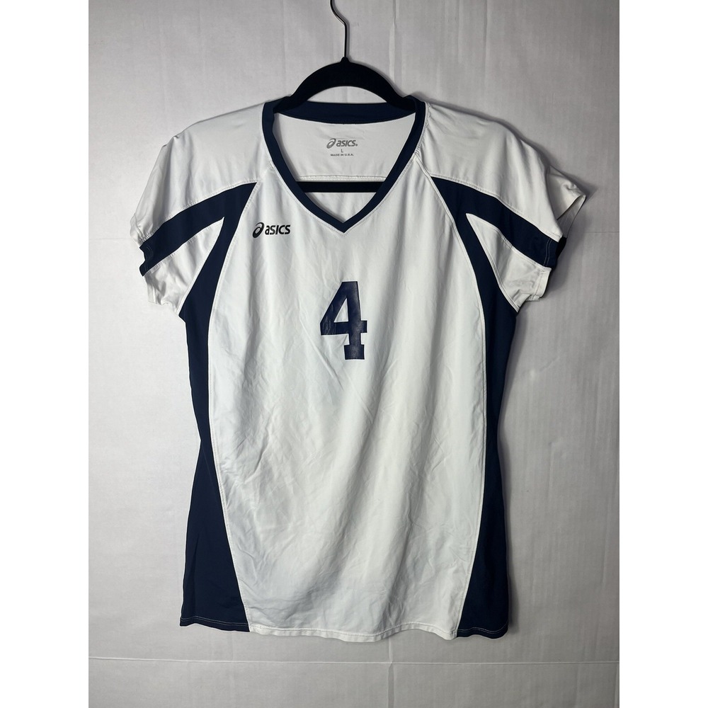 ASICS Womens Short‎ Sleeve Replay Volleyball Jersey | White/Black Pre-owned